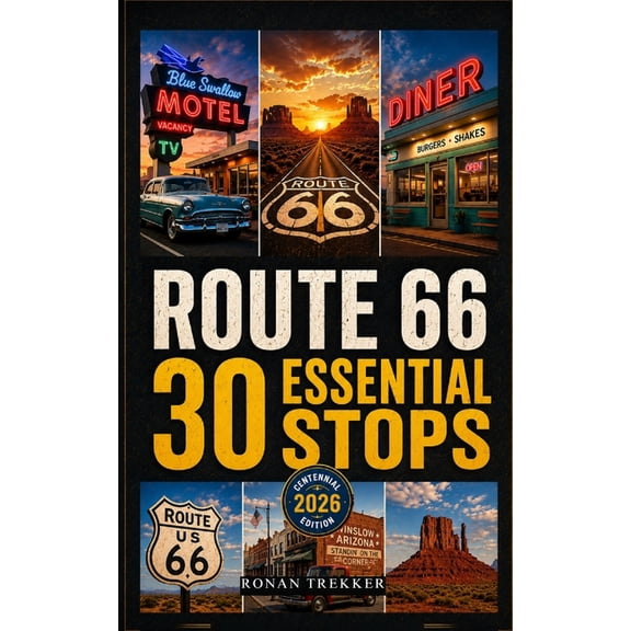 Ronan Trekker Road Guides Route 66: 30 Essential Stops: The Definitive Curated Guide to the Mother Road's Most Irreplaceable Experiences Centennia, (Paperback)
