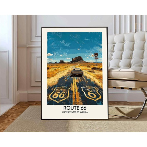 Route 66 America Road Poster Unframed Paper Print