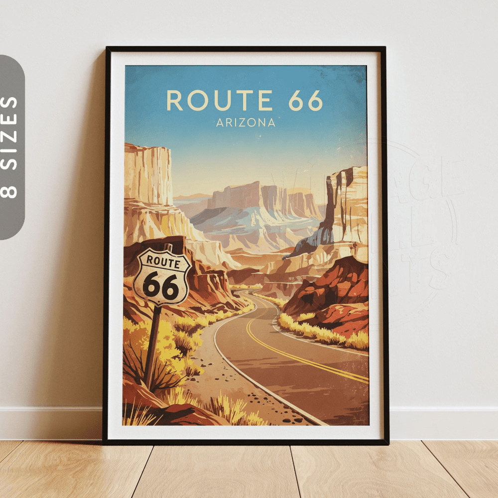 Route 66 Arizona Vintage Travel Poster, 24x36 Poster Print - Walmart.com