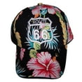 thumbnail image 1 of Route 66 Baseball Caps Floral Prints Embroidered - Black Color - Uni-Sex Style -- FREE  USA  Shipping--  (7508CC), 1 of 1