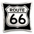 thumbnail image 1 of 3dRose, Route 66, Black and White, 16x16 inch Pillow Case, 1 of 1