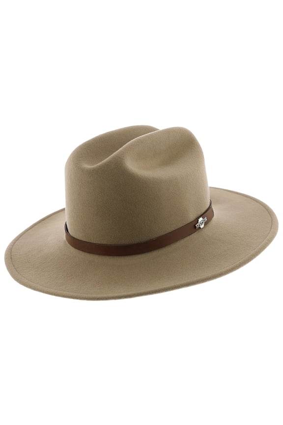 Route 66 Crushable Wool Felt Cattleman Western Hat - L - Mushroom