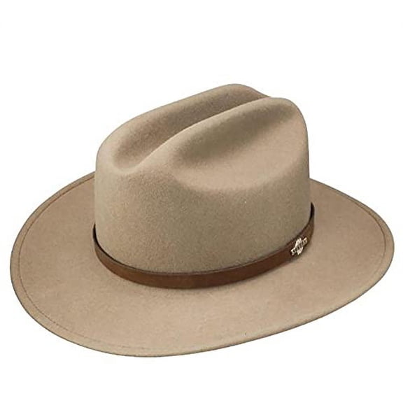 Route 66 Crushable Wool Felt Cattleman Western Hat - M - Mushroom