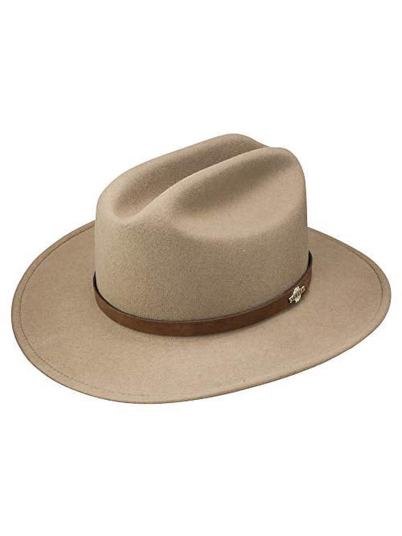 Route 66 Crushable Wool Felt Cattleman Western Hat - S - Mushroom