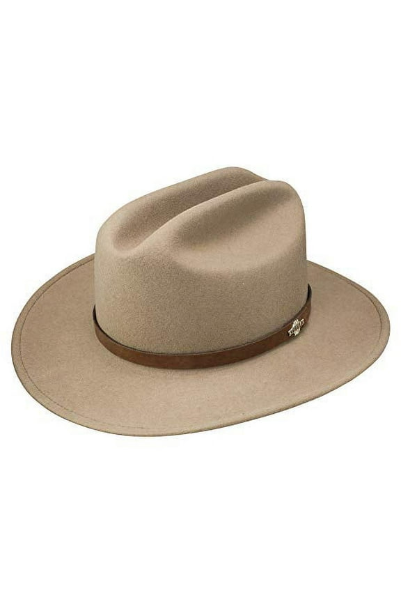 Route 66 Crushable Wool Felt Cattleman Western Hat - S - Mushroom