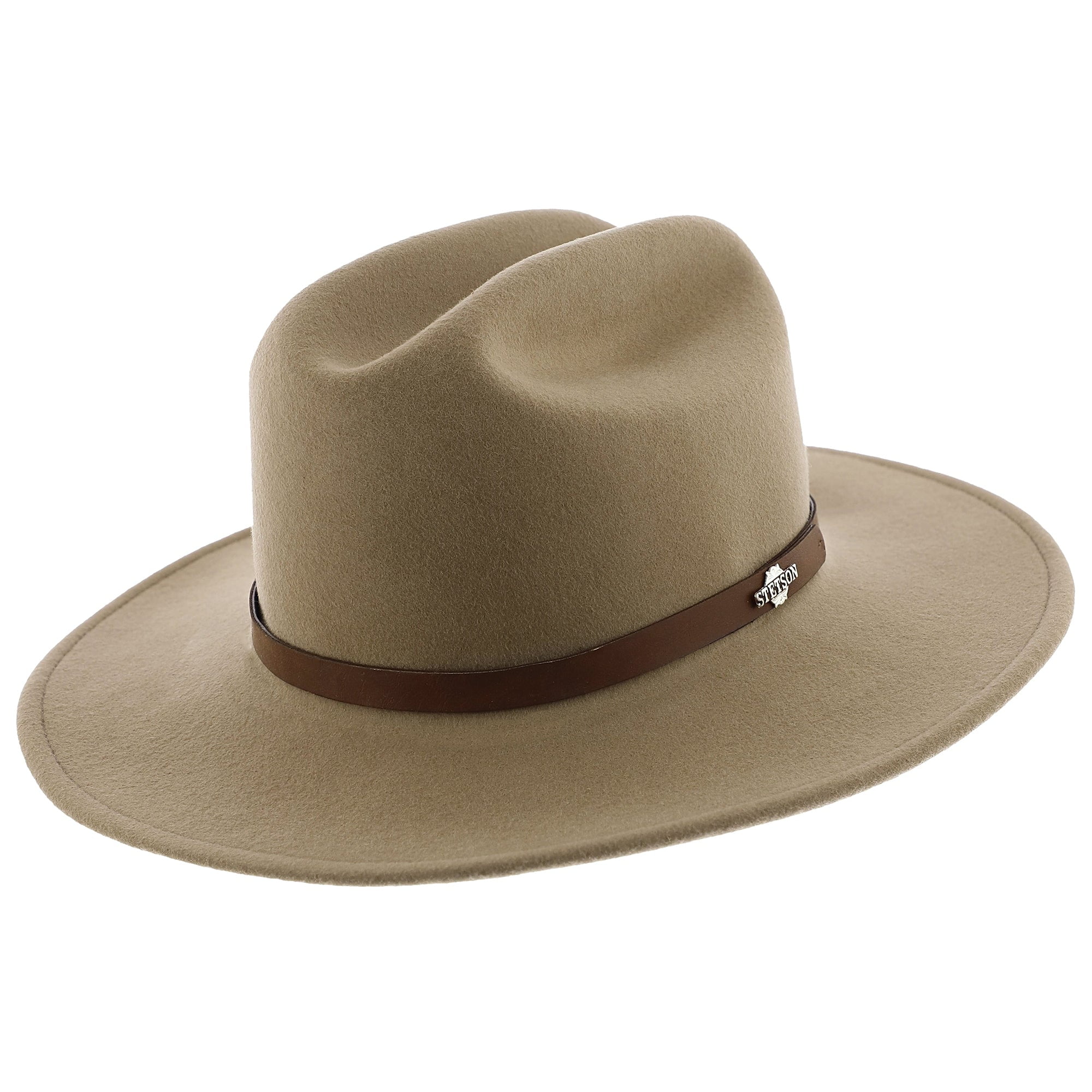 Route 66 Crushable Wool Felt Cattleman Western Hat - XL - Mushroom