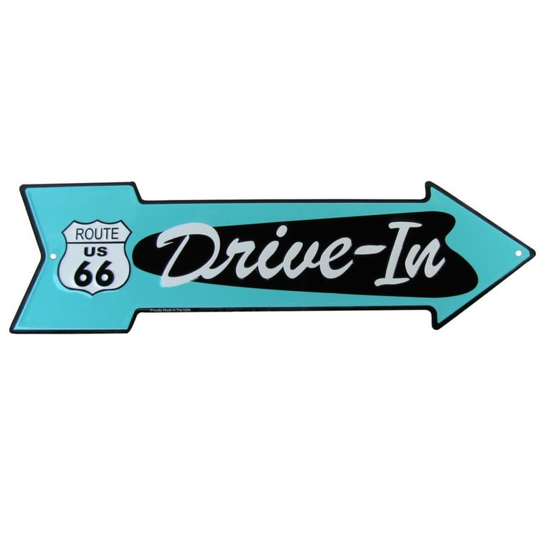 Route 66 Drive In Arrow US Made Metal Sign Diner Garage Man Cave Bar Wall Decor Route 66 Drive In Arrow US Made Metal Sign Diner Garage Man Cave Bar Wall Decor