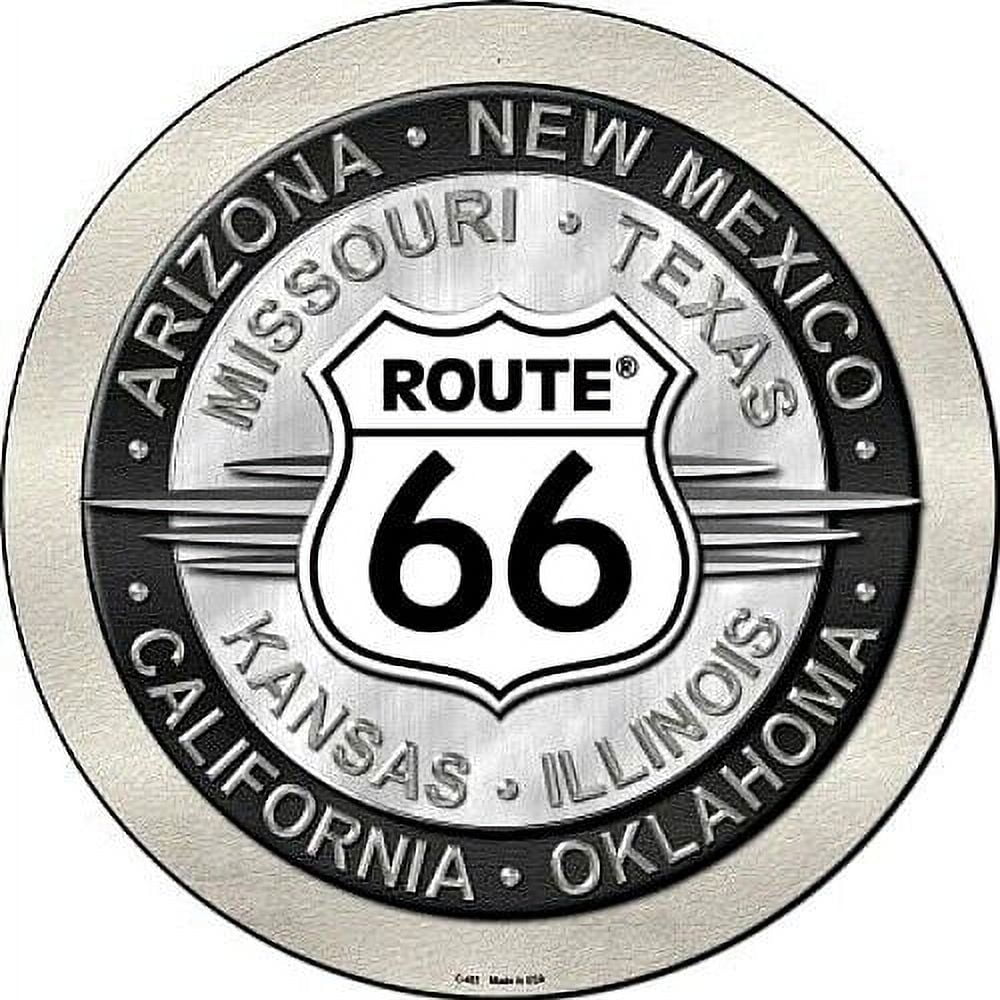 Route 66 Eight States Round Metal Sign Novelty Retro Home Wall Decor ...