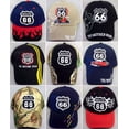 thumbnail image 1 of "Route 66" Embroidered Baseball Caps - 12 Assorted Designs Per Pack  - Uni-Sex Style -- FREE  USA Shipping --  (7508-12), 1 of 1