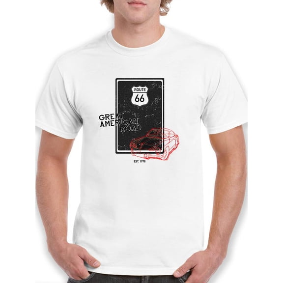 Route 66 Great American Road T-Shirt Men -Image by Shutterstock, Male Large