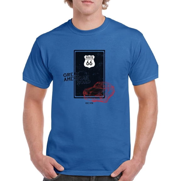 Route 66 Great American Road T-Shirt Men -Image by Shutterstock, Male Large