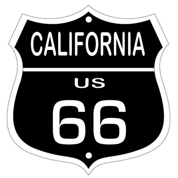 Route 66 HWY Sign - Black