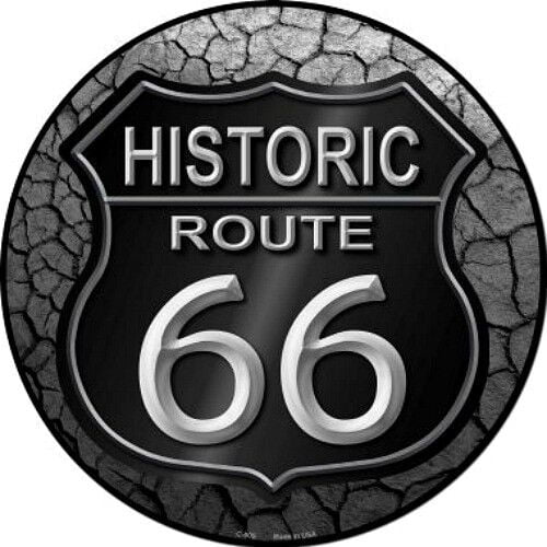 Route 66 Historic Highway Round Metal Sign Novelty Retro Home Wall ...