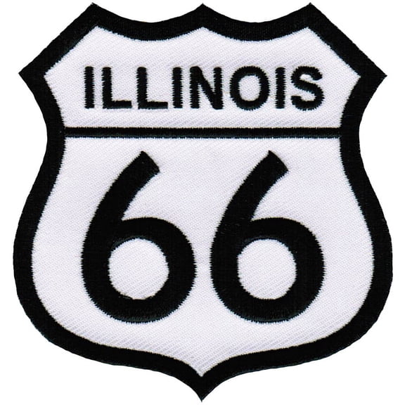 Route 66 Illinois Road Sign Embroidered Iron-On Patch