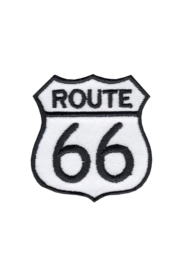 Route 66 Iron On Embroidered Patch