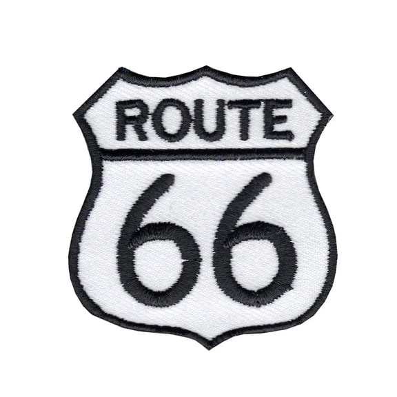 Route 66 Iron On Embroidered Patch