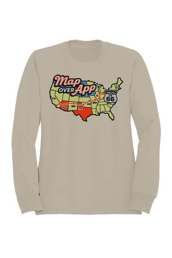 Route 66 Map Graphic Women's Sand Sweatshirt