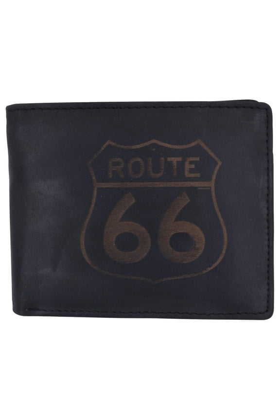 Route 66 Mens RFID Bifold Credit Card ID Genuine Leather Wallet