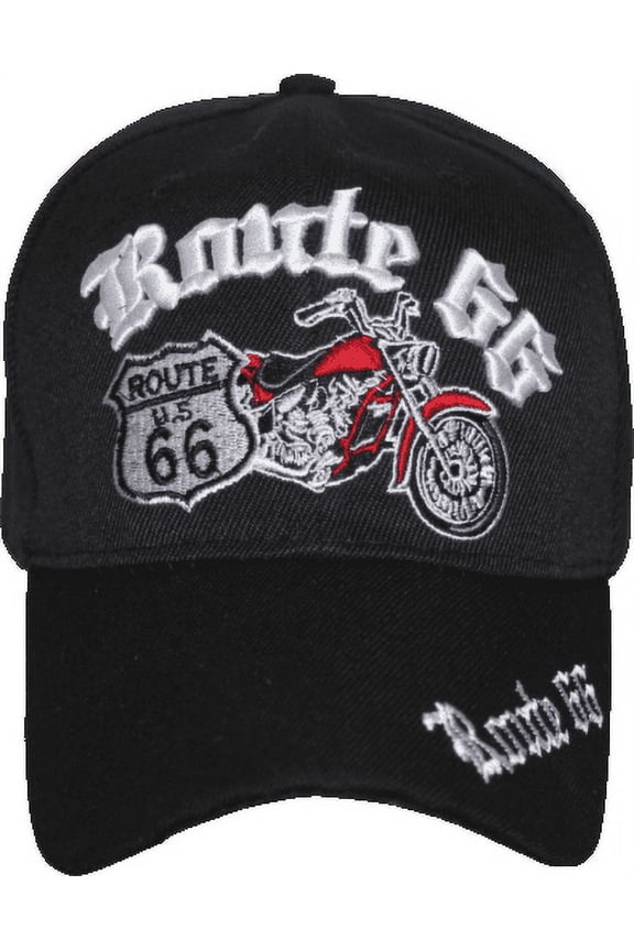 Route 66 Motor Cycle Hat Cap Adjustable Cap Baseball Hat FAST USA SHIPPING