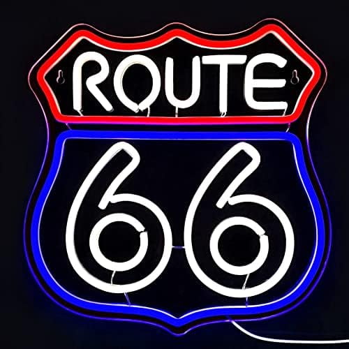 Route 66 Neon Sign Historic US High Way Acrylic LED Sign for Bedroom Wall Decor Blue Neon Light Game Room Wall Sign Party Light Club Neon Accessory$$Tools & Hardware Other