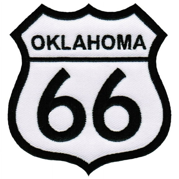 Route 66 Oklahoma Road Sign Embroidered Iron-On Patch