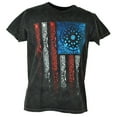 thumbnail image 1 of Route 66 Paisley American Flag Shiny Distressed Charcoal Mens Tshirt Tee Small, 1 of 1