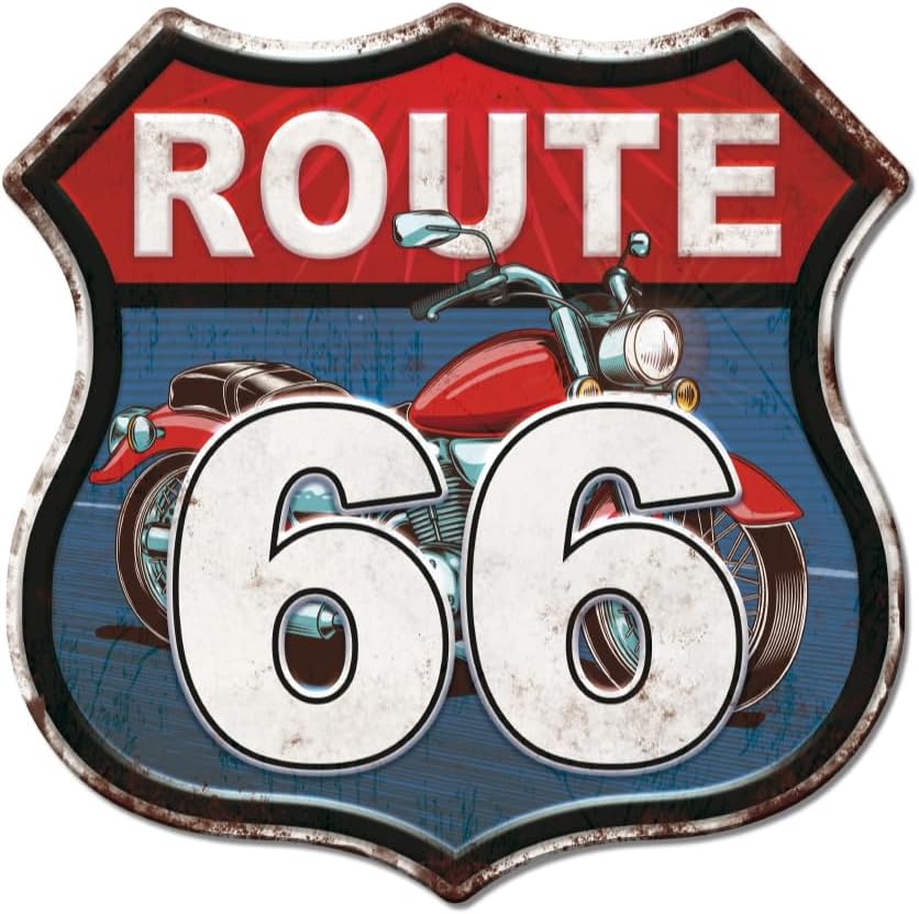 Route 66 Road Metal Tin Sign High Way Vintage Tin Signs Retro ...