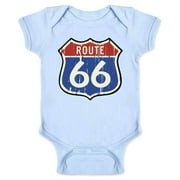 Route 66 Road Sign Retro Vintage Classic Baby Bodysuit