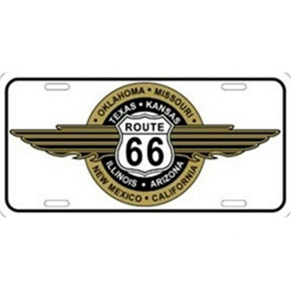 Route 66- Shield Emblem with all 8 Rt 66 States License Plate Tags- X423