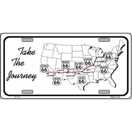 Route 66 Take The Journey Metal License Plate