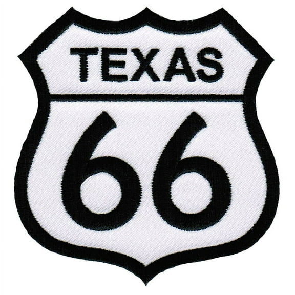 Route 66 Texas Road Sign Embroidered Iron-On Patch