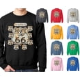 thumbnail image 1 of Route 66 UNISEX CREWNECK Route Us 66 Sweatshirt Get Your Kick On Route 66 Color Carolina Blue Size 3X-Large, 1 of 2