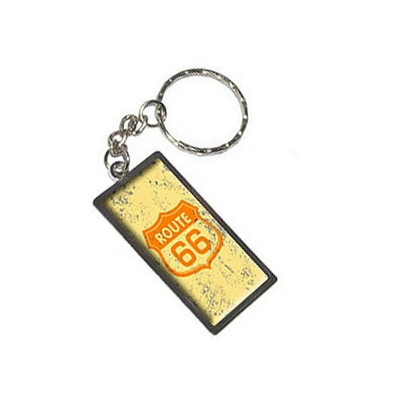 Route 66 Vintage Metal Rectangle Keychain