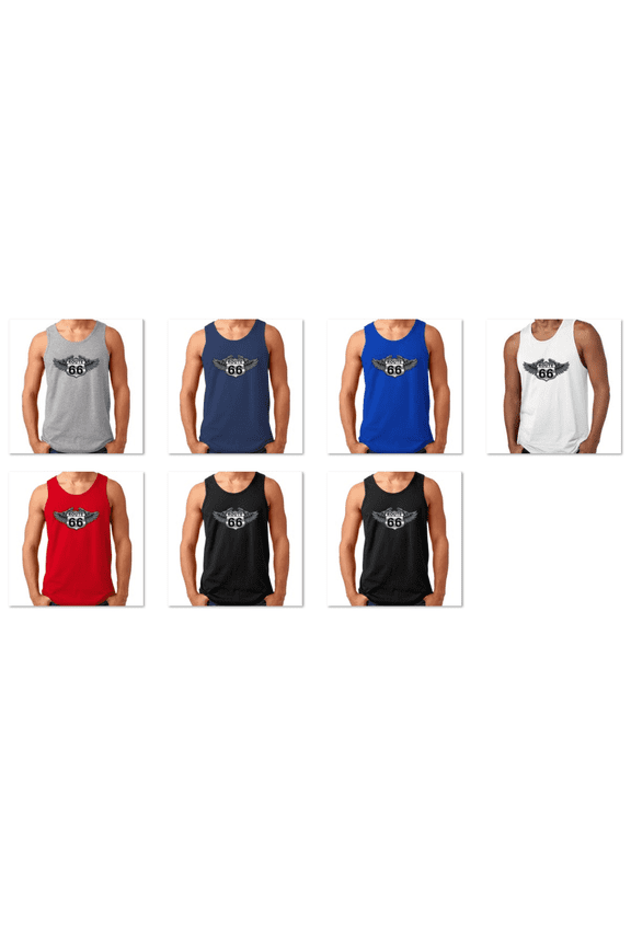 Route 66 WINGS Route 66 Man TANK TOP Graphic TankTop Soft and Comfy Tank Top, Lightweight Tank Top Color White Size Medium