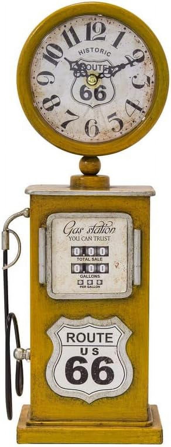 Route 66 Yellow Table Top Clock