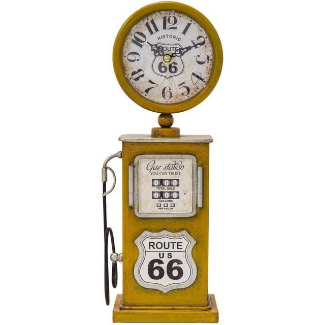 Route 66 Yellow Table Top Clock
