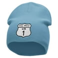 thumbnail image 1 of Route Key West 1 Sign Embroidered 8 Inch Short Beanie - Lt Blue OSFM, 1 of 5