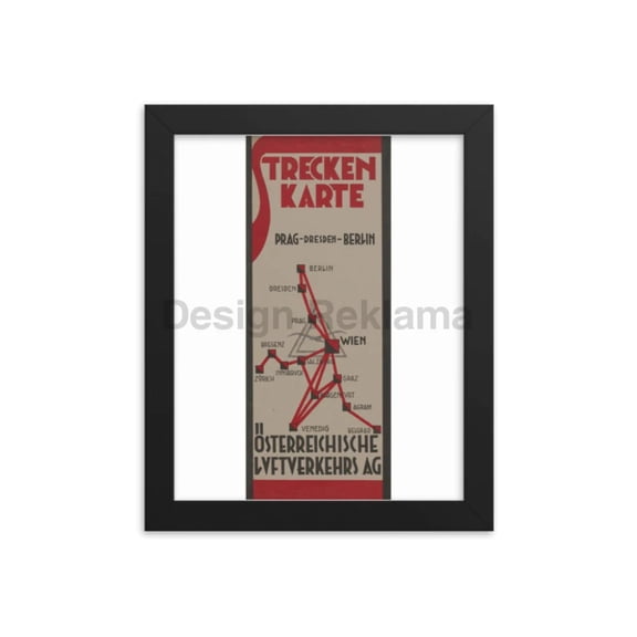 Route Map Austrian Airways 1932 Framed Vintage Travel Poster