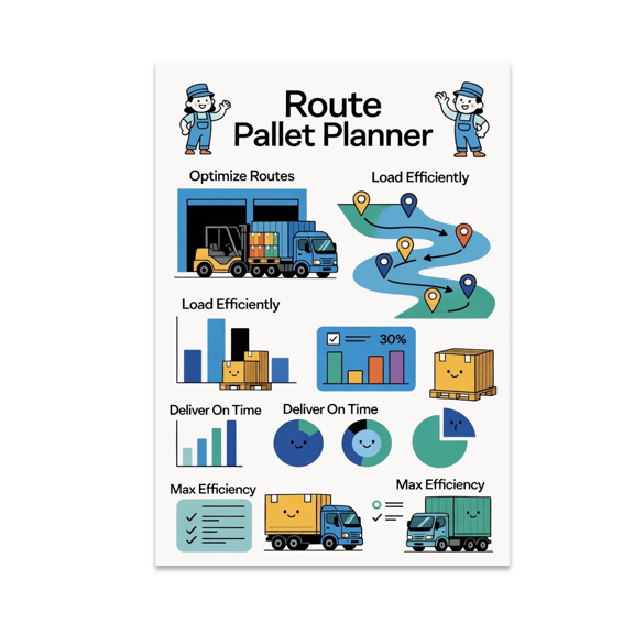 Route Pallet Planner Art - Organization Enthusiast - 13x19 Poster Print