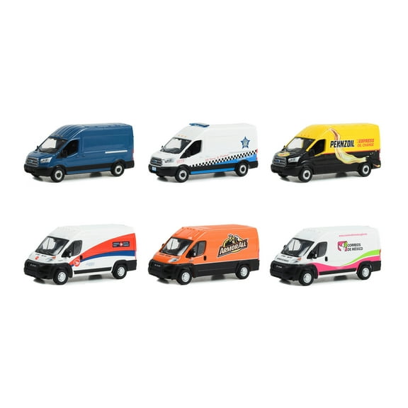 Route Runners Series 5, Box of 6 Car Assortment - Greenlight 53050/48 - 1/64 Scale Diecast Model Cars