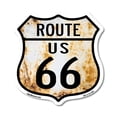 thumbnail image 1 of Route Us 66 Rustic 12 inch X 12 inch Shield-Shaped Rust-Free Aluminum Metal Sign Weather Resistant, UV Protected for Workplace Made in the USA, 1 of 7