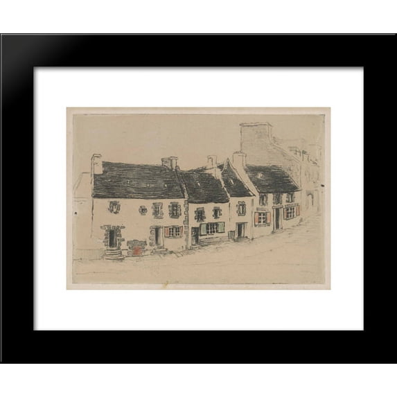 Route traversant village 20x24 Framed Art Print by Theophile Steinlen