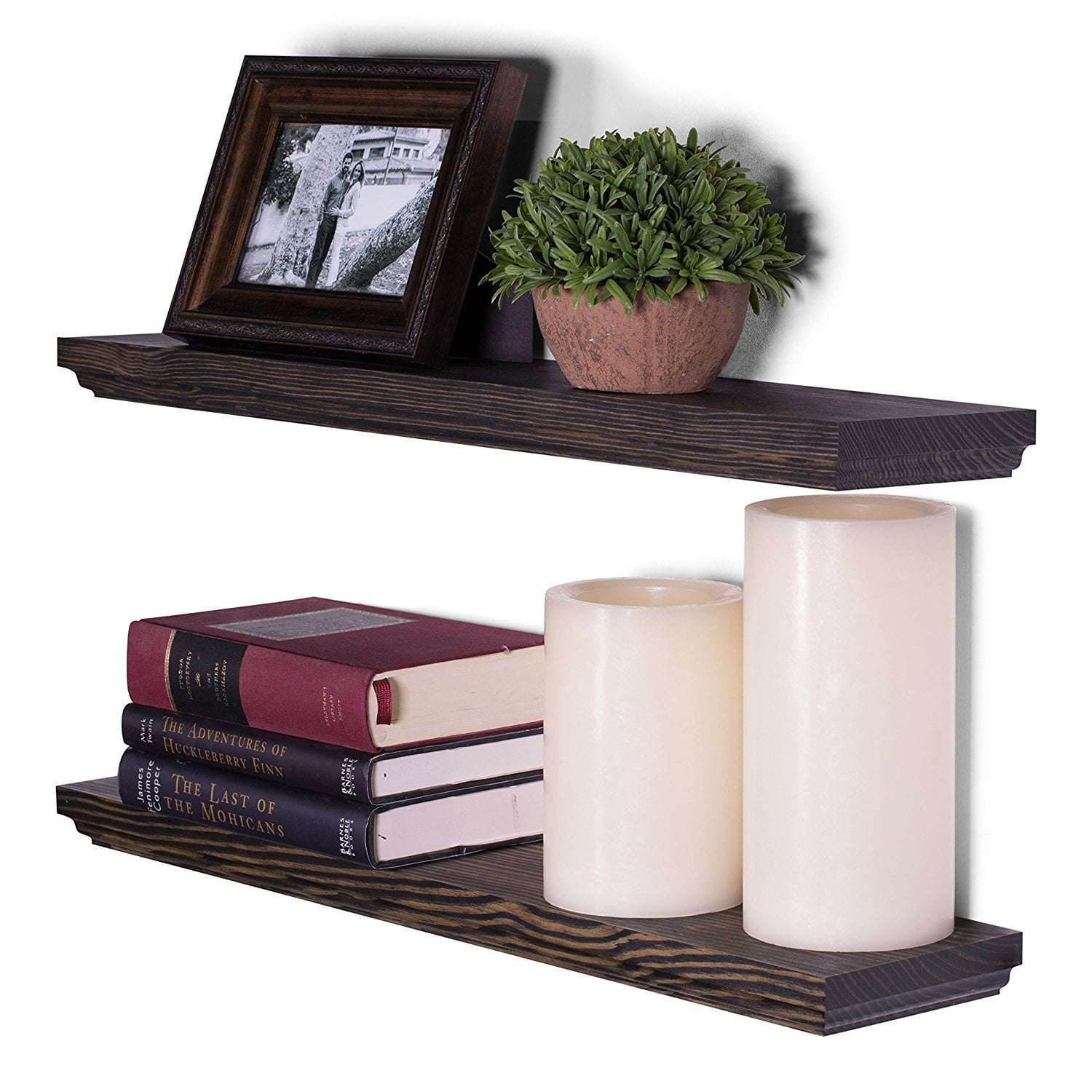 Routed Edge Pine Floating Shelves (Set of 2) - Walmart.com