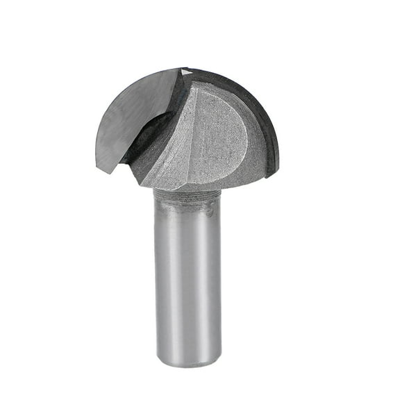 Router Bit 1/2" Shank 1-3/8" Cutting Dia Core Box 2 Flutes Carbide for Carpentry Woodworking Milling Cutter Tool