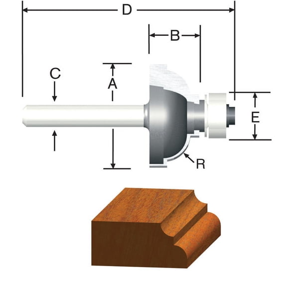 Router Bit 1-3/8" 2-5/16" Vermont American Router Bits - 1/4 In Carbide 23144