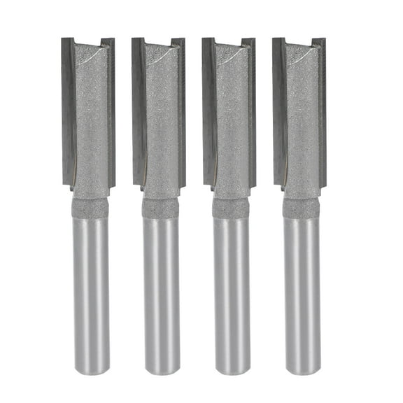 Router Bit 1/4 Shank 3/8" Cutting Diameter 2 Straight Flutes Carbide for Woodworking Carpentry Milling Cutter Tool 4pcs