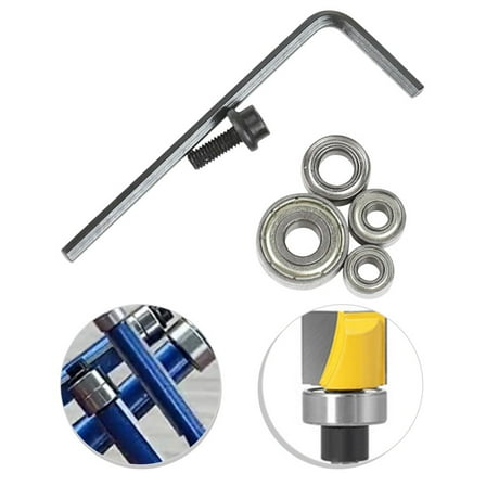Router Bit Ball Bearings Set Woodworking Milling Cutter Replacement Bearing Part 6.35Mm