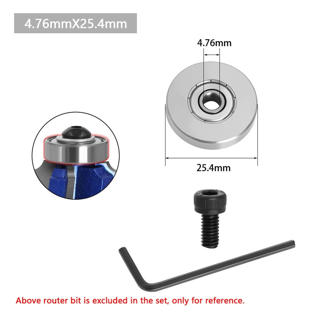 Router Bits Top Mounted Ball Bearings Guide for Router Bit Bearing 9mm 4.76mm