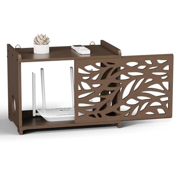 Router Box Hider & Projector Shelf - Wall Mountable Storage Box with Cable Management, Modem & Power Strip Hider Rack (Need Assembly), Fits Routers Up to 11" Tall$$Furniture