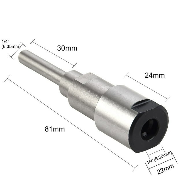 Router Collet Extension Rod Router Bit Adapter Extender for 1/4\" 8mm